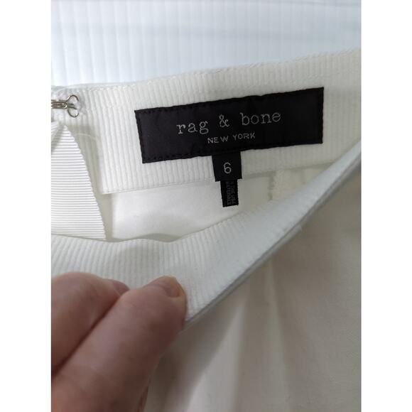 Rag & Bone Simone Snap White Ankle Pants Back Zip Cropped Slim Fit Size 6 - Picture 4 of 11